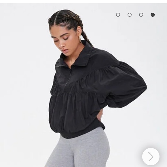 Forever21 Contrast-Trim Shirred Anorak - Picture 4 of 7